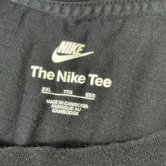 Nike Sportswear Short Sleeve Crewneck T-Shirt Black Red Logo Men's XXL Cotton - Picture 3 of 7